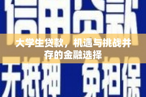 武清大学生贷款，机遇与挑战并存的金融选择