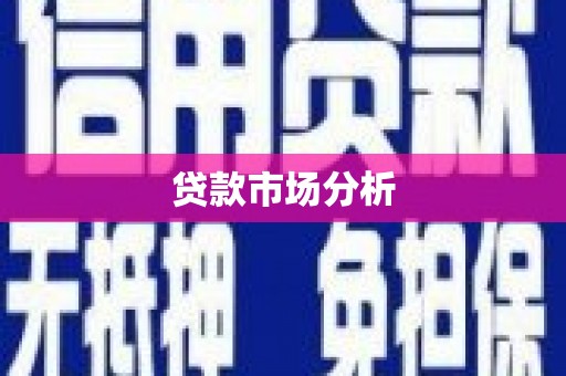 武清贷款市场分析