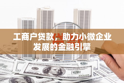 武清工商户贷款，助力小微企业发展的金融引擎