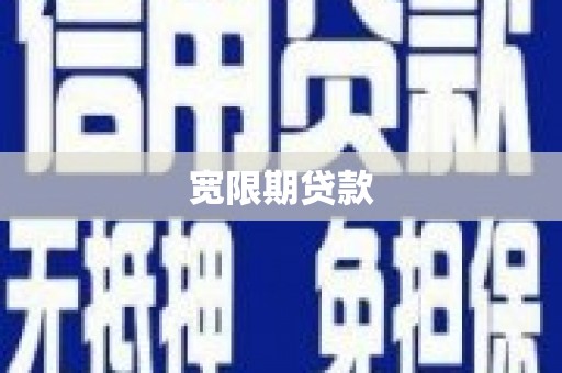 武清宽限期贷款