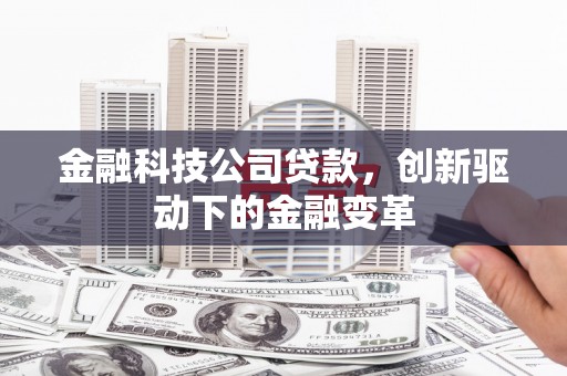 武清金融科技公司贷款，创新驱动下的金融变革