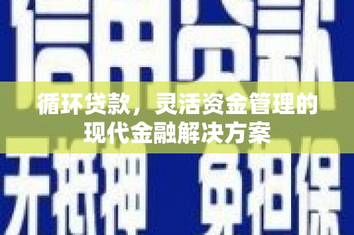 武清循环贷款，灵活资金管理的现代金融解决方案
