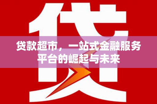 武清贷款超市，一站式金融服务平台的崛起与未来
