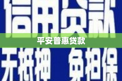 武清平安普惠贷款