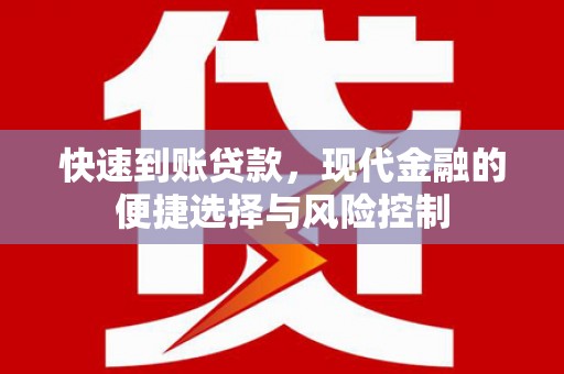武清快速到账贷款，现代金融的便捷选择与风险控制