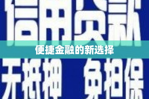 武清便捷金融的新选择