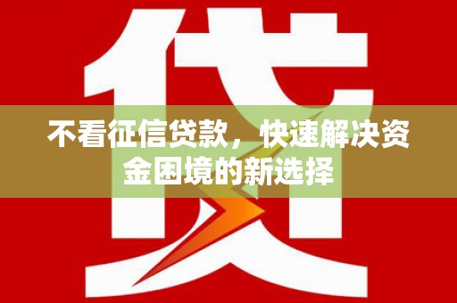 武清不看征信贷款，快速解决资金困境的新选择