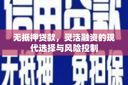 武清无抵押贷款，灵活融资的现代选择与风险控制
