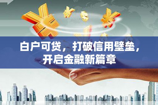 武清白户可贷，打破信用壁垒，开启金融新篇章