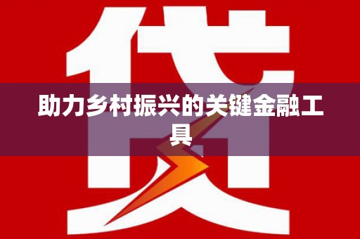 武清助力乡村振兴的关键金融工具