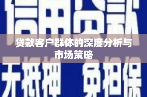 武清贷款客户群体的深度分析与市场策略