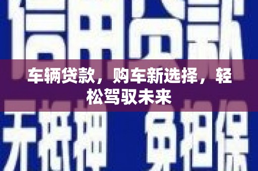 武清车辆贷款，购车新选择，轻松驾驭未来