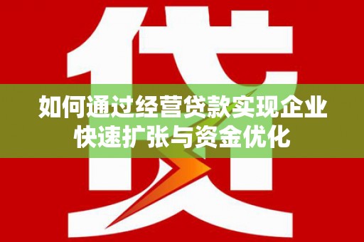 武清如何通过经营贷款实现企业快速扩张与资金优化