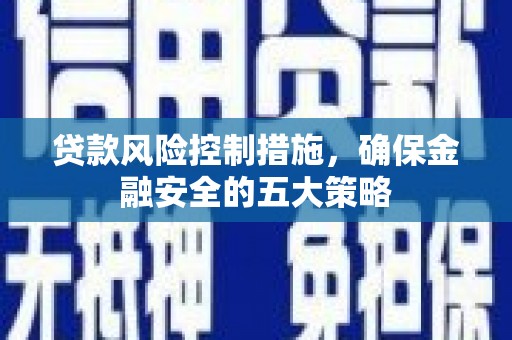 武清贷款风险控制措施，确保金融安全的五大策略