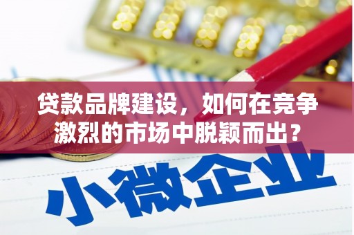 武清贷款品牌建设，如何在竞争激烈的市场中脱颖而出？
