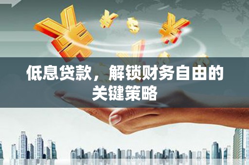 武清低息贷款，解锁财务自由的关键策略