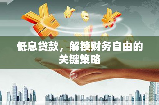 武清低息贷款，解锁财务自由的关键策略