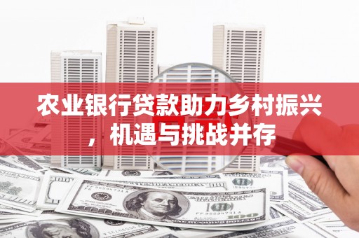 武清农业银行贷款助力乡村振兴，机遇与挑战并存