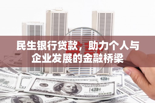 武清民生银行贷款，助力个人与企业发展的金融桥梁