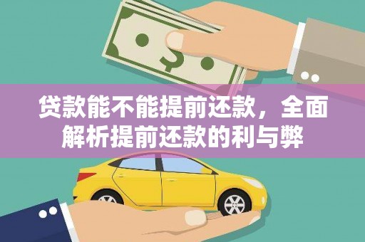 武清贷款能不能提前还款，全面解析提前还款的利与弊