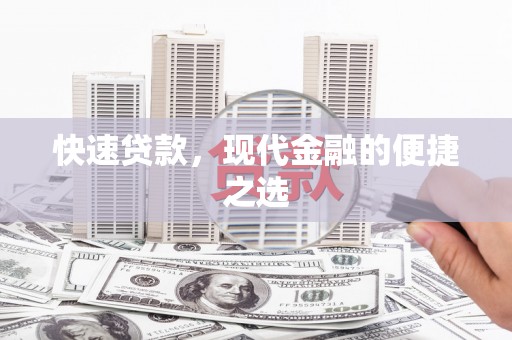 武清快速贷款，现代金融的便捷之选