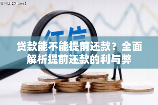 武清贷款能不能提前还款？全面解析提前还款的利与弊