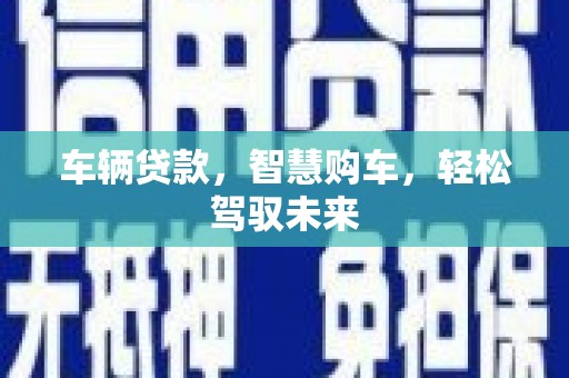 武清车辆贷款，智慧购车，轻松驾驭未来