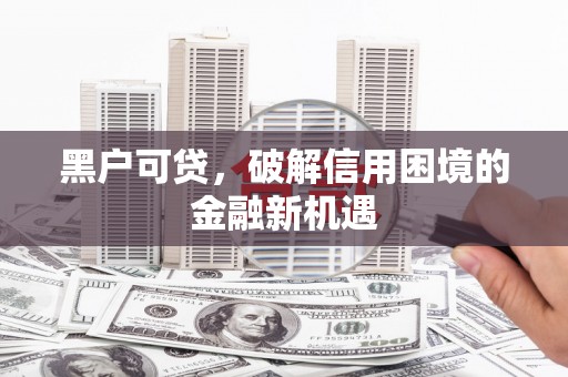 武清黑户可贷，破解信用困境的金融新机遇