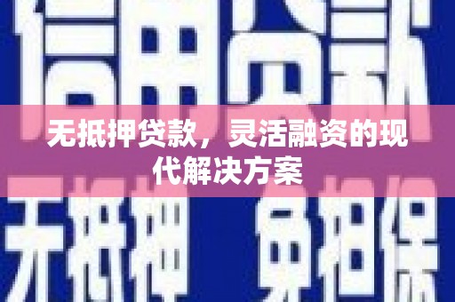 武清无抵押贷款，灵活融资的现代解决方案