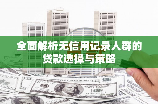 武清全面解析无信用记录人群的贷款选择与策略