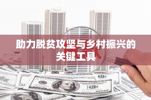 武清助力脱贫攻坚与乡村振兴的关键工具